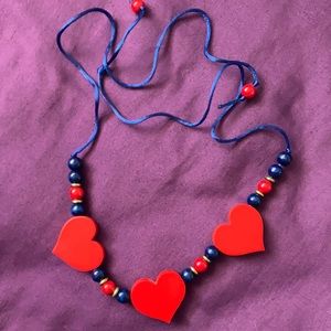 Wooden Hearts string necklace